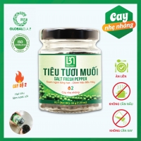 Tiêu Tươi Muối Bầu Mây - Tiêu Ăn Liền - Cấp Độ Cay 2/6 - Hũ 35g - Hồ Tiêu Vùng Trồng Đạt chuẩn quốc tế GLOBALG.A.P.
