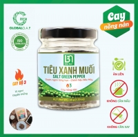 Tiêu Xanh Muối Bầu Mây - Tiêu Ăn Liền - Cấp Độ Cay 3/6 - Hũ 35g - Hồ Tiêu Vùng Trồng Đạt chuẩn quốc tế GLOBALG.A.P.